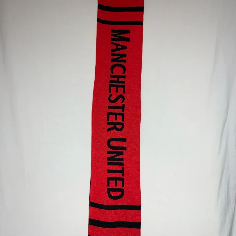 Manchester United Scarf Black Large Soccer Fútbol England Winter Warm Snow Men’s